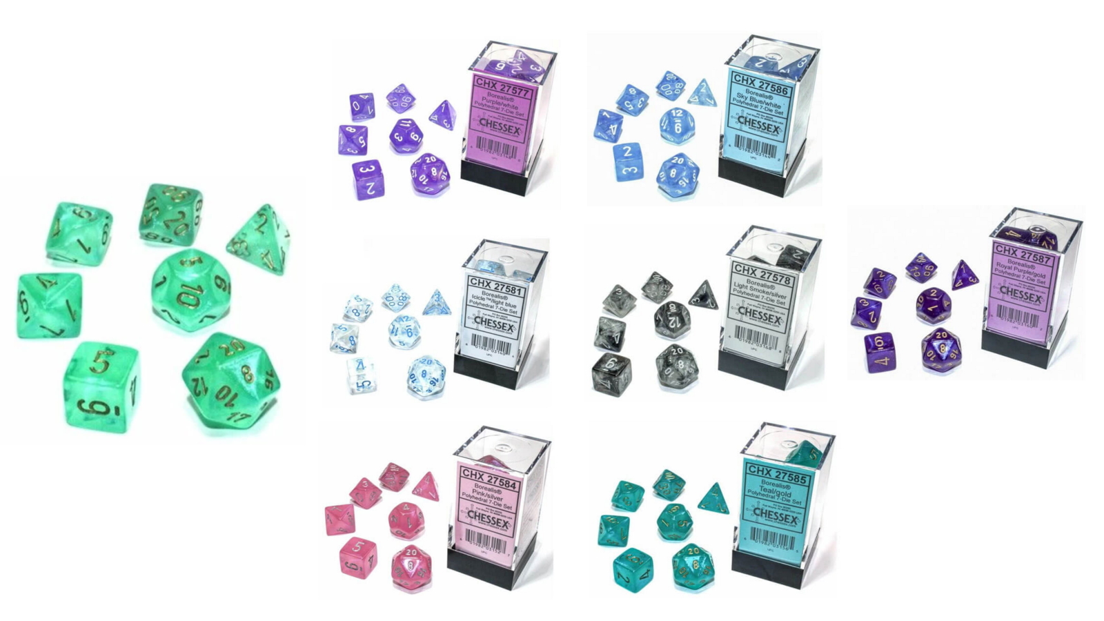Chessex Borealis Polyhedral Luminary 7-Die Set