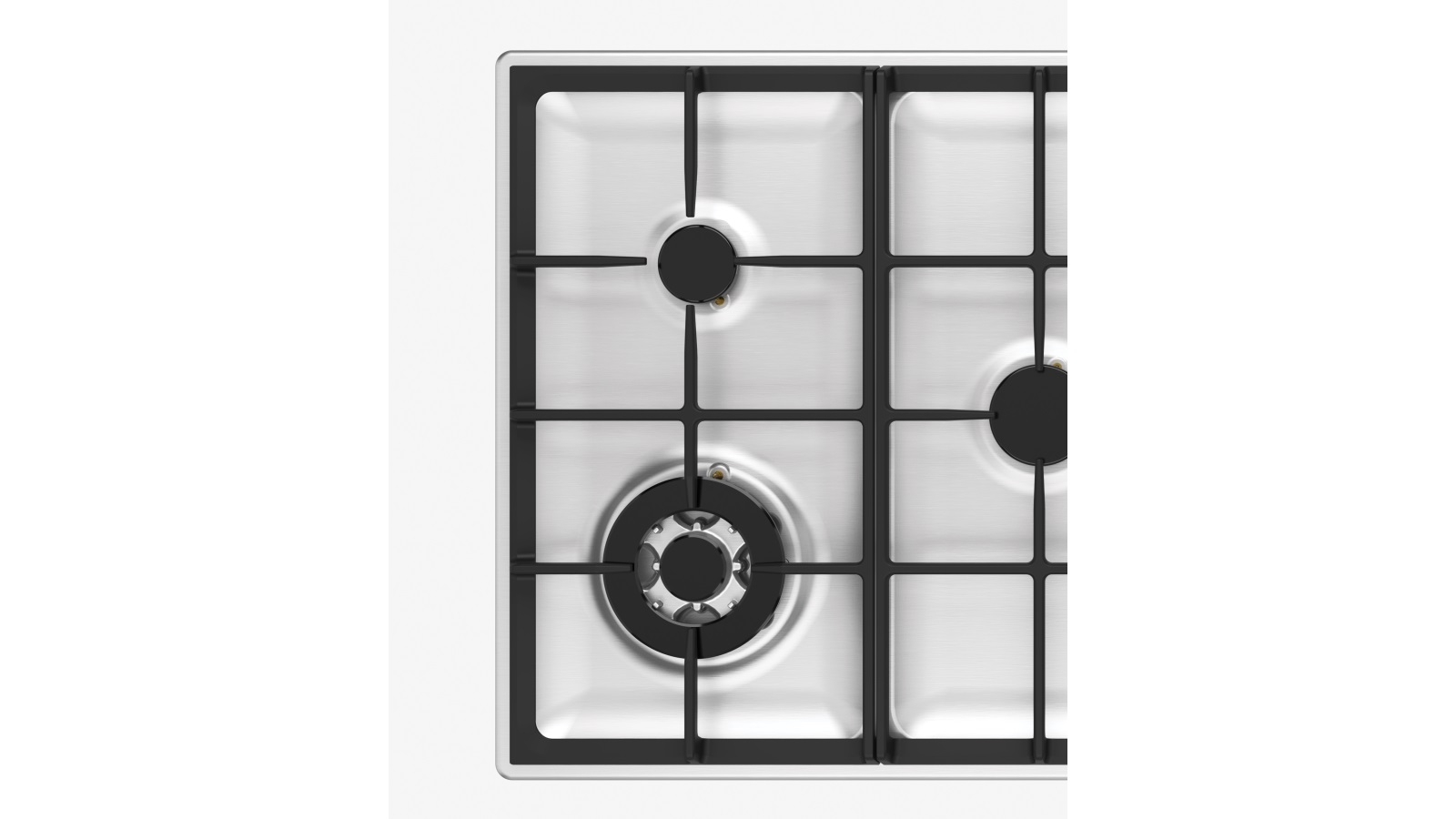 Chef 900mm 5 Burner Gas Cooktop with 14.4MJ/h Wok Burner Stainless Steel Harvey Norman