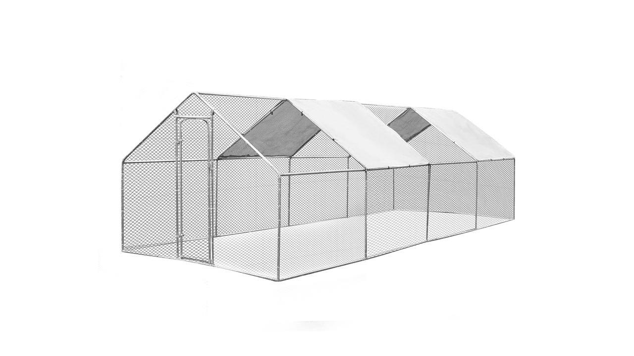 Topet Large Walk-in Chicken Run Coop Cage - 300 x 800 x 195cm