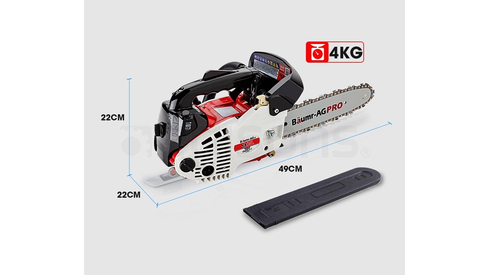 BAUMRAG 25CC Petrol Chainsaw Arborist 10" Bar EStart Tree Pruning