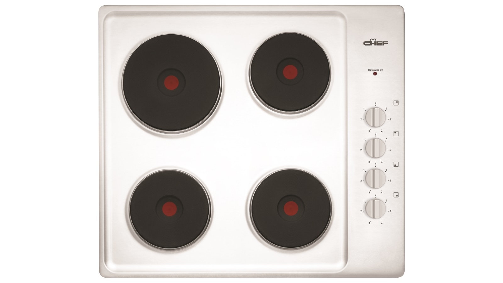 Chef 600mm 4 Zone Electric Solid Cooktop Stainless Steel Harvey Norman