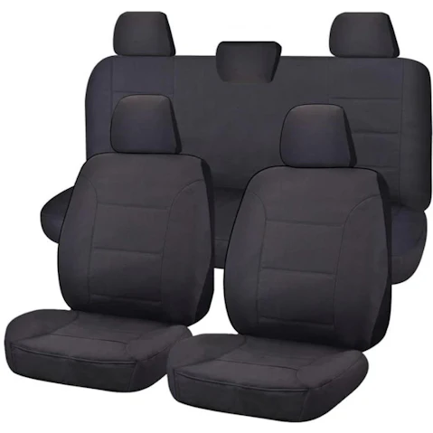 My Car Canvas Seat Cover for Volkswagen Amarok 2H Series Dual Cab 2011-2022 - Black