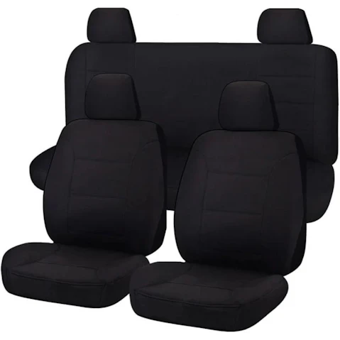 My Car Canvas Seat Cover for Nissan Navara D23 Series 3-4 Np300 Dual Cab 2017-2022CHTMNAV1604 - Black
