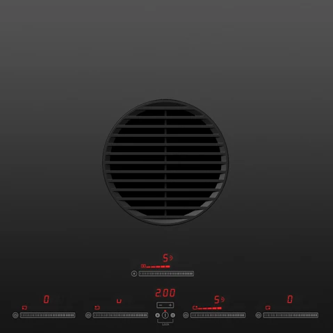 Fisher & Paykel 83cm Series 9 4 Zone Induction Cooktop with Integrated Ventilation - Black