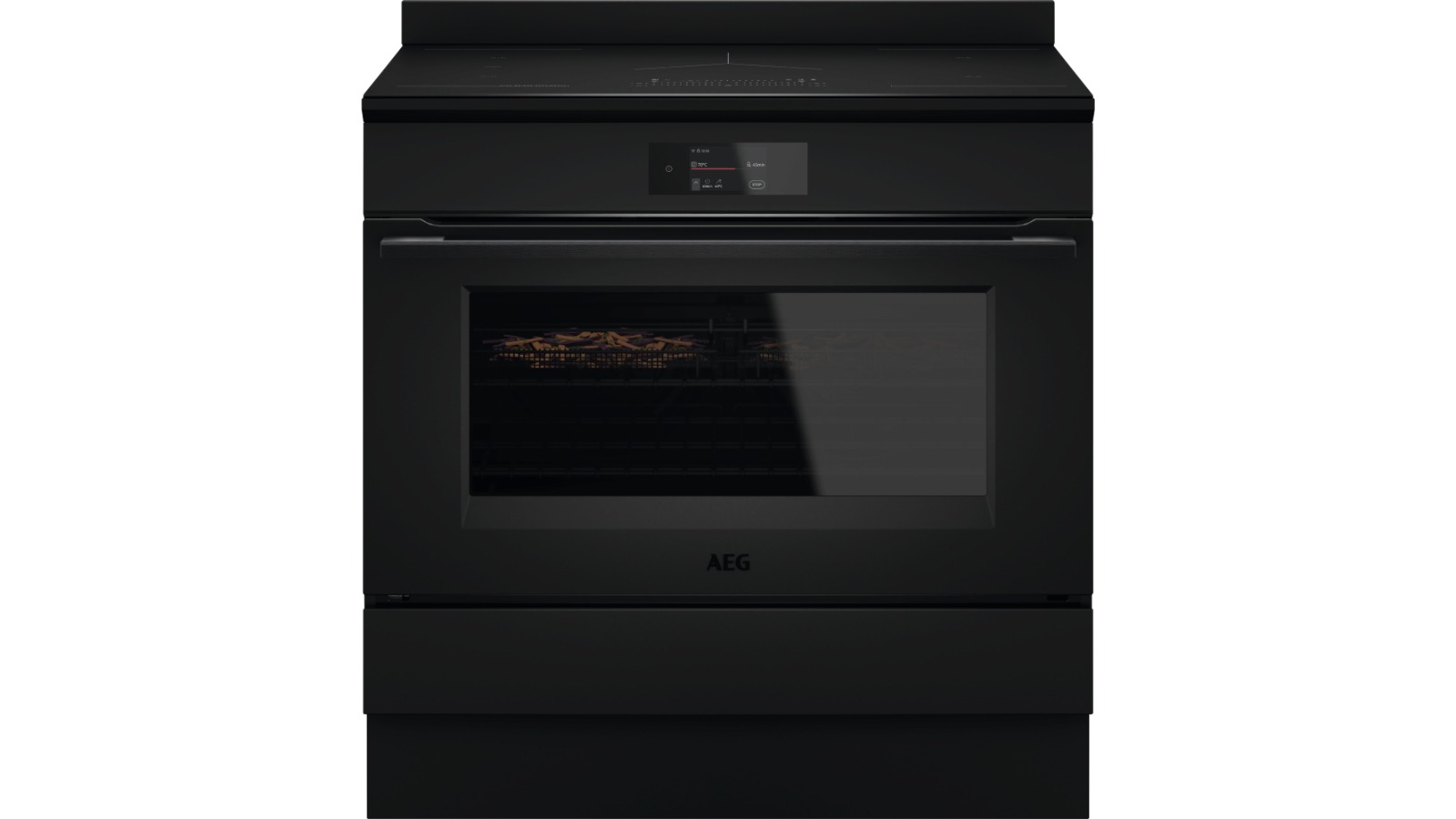 AEG 90cm Series 800 SaphirMatt 5 Zone Induction Freestanding Cooker - Matte Black