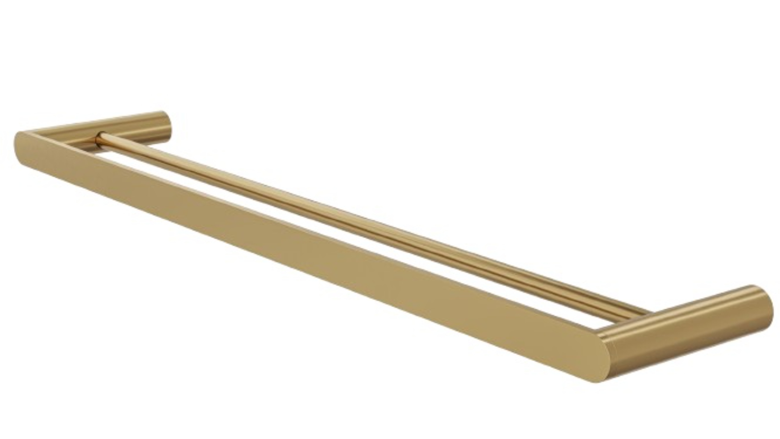Linsol Circle 600mm Double Towel Rail - Brushed Brass