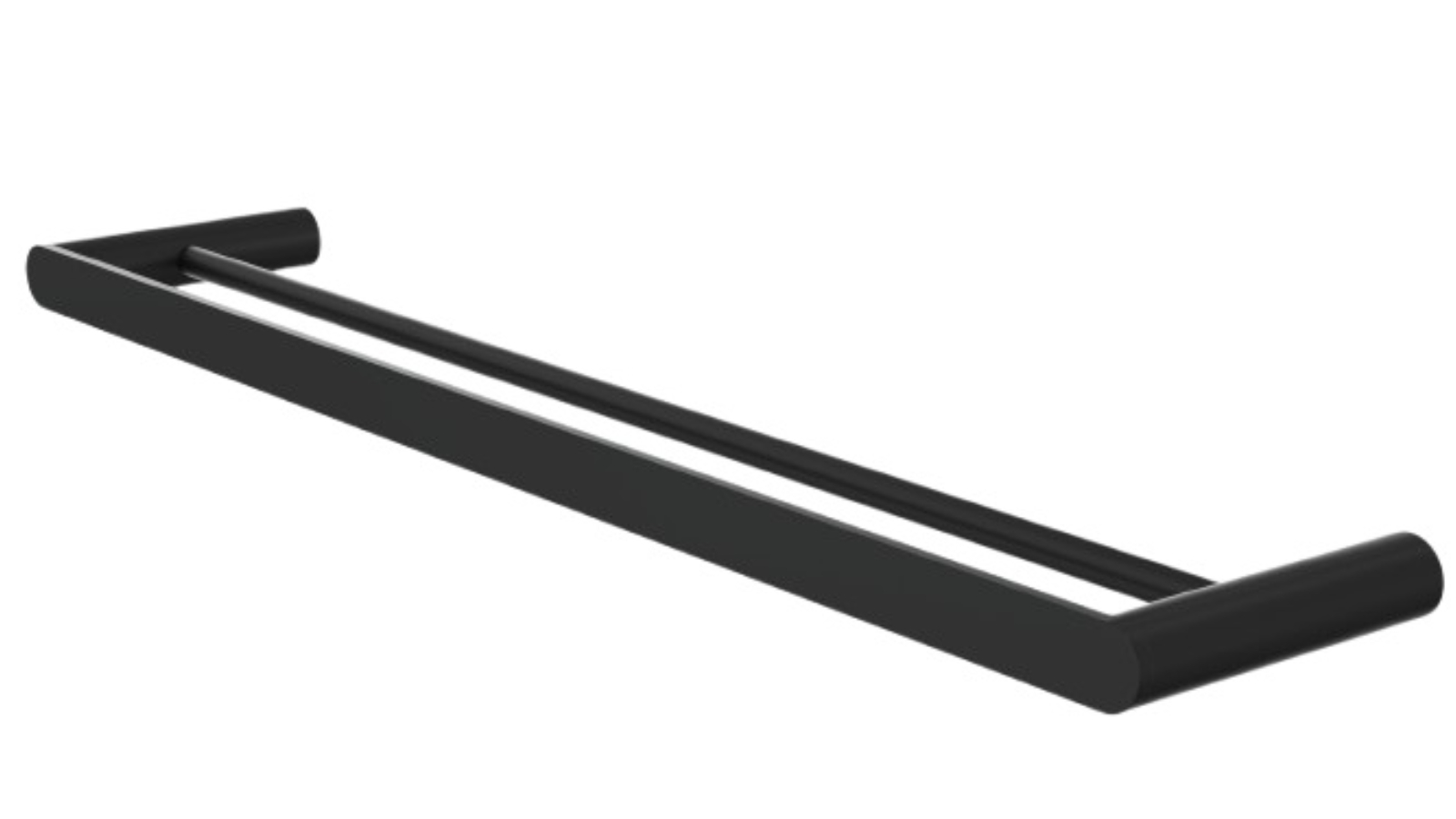Linsol Circle 600mm Double Towel Rail - Matte Black 