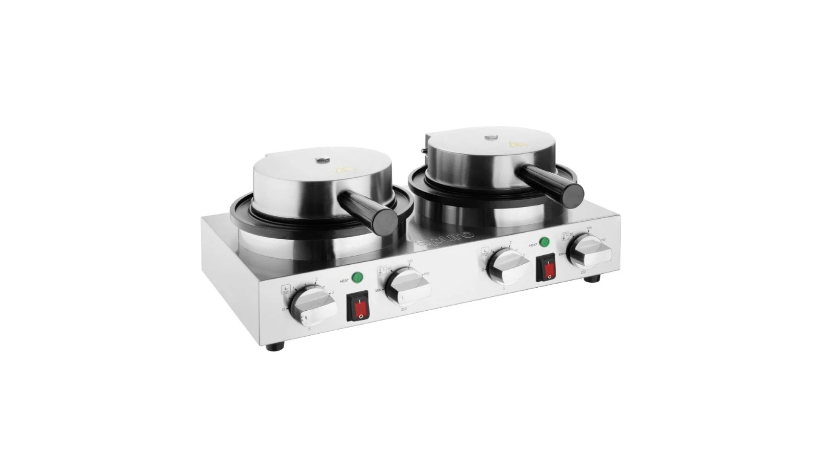 Apuro Double Round Belgian Waffle Maker