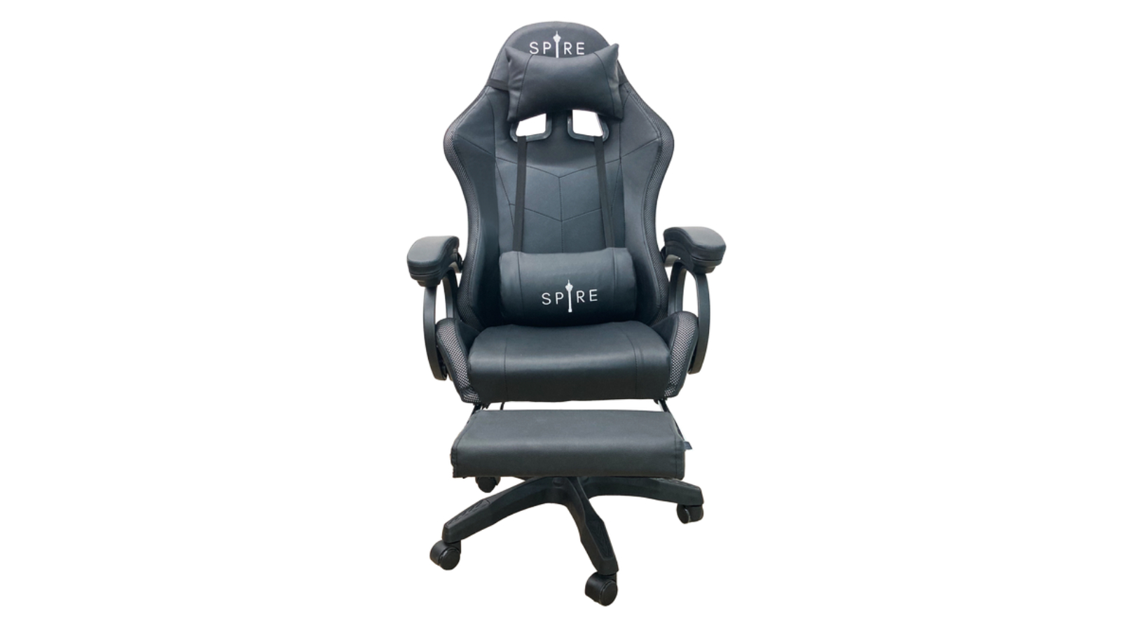 Spire Onyx LED Massage Gaming Chair - Black