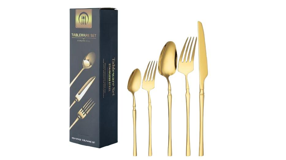 30 Piece Stainless Steel Tableware Cutlery Set - Gold