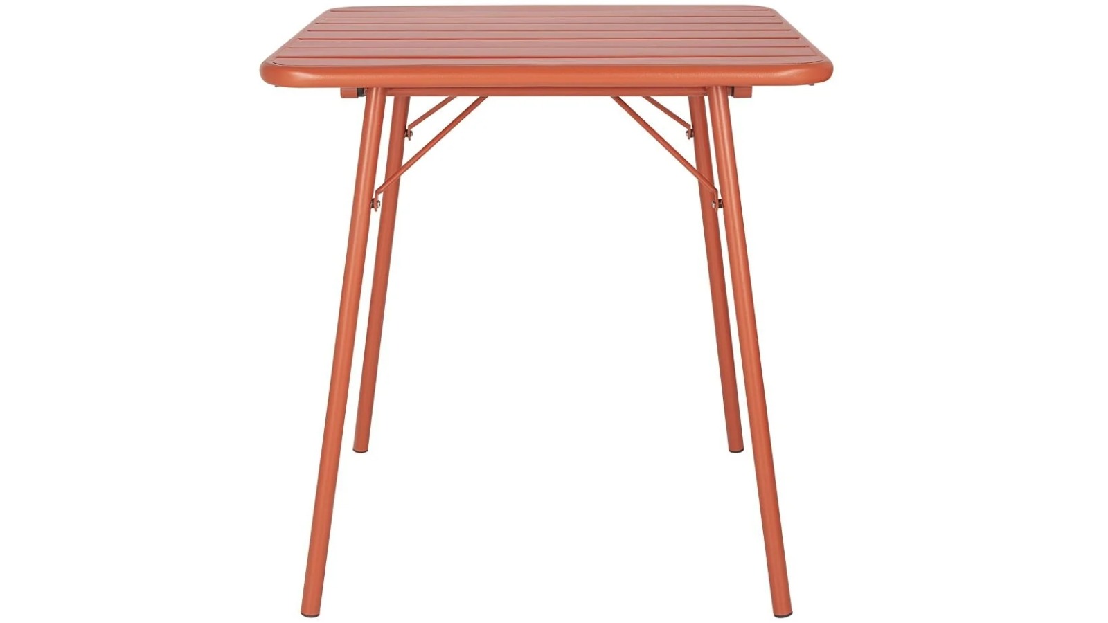 Bolero 70cm Terracotta Square Slatted Steel Table