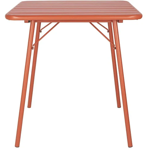 Bolero 70cm Terracotta Square Slatted Steel Table