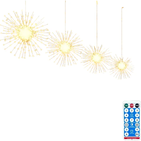 TM Pack of 4 480 LED Starburst Solar Light