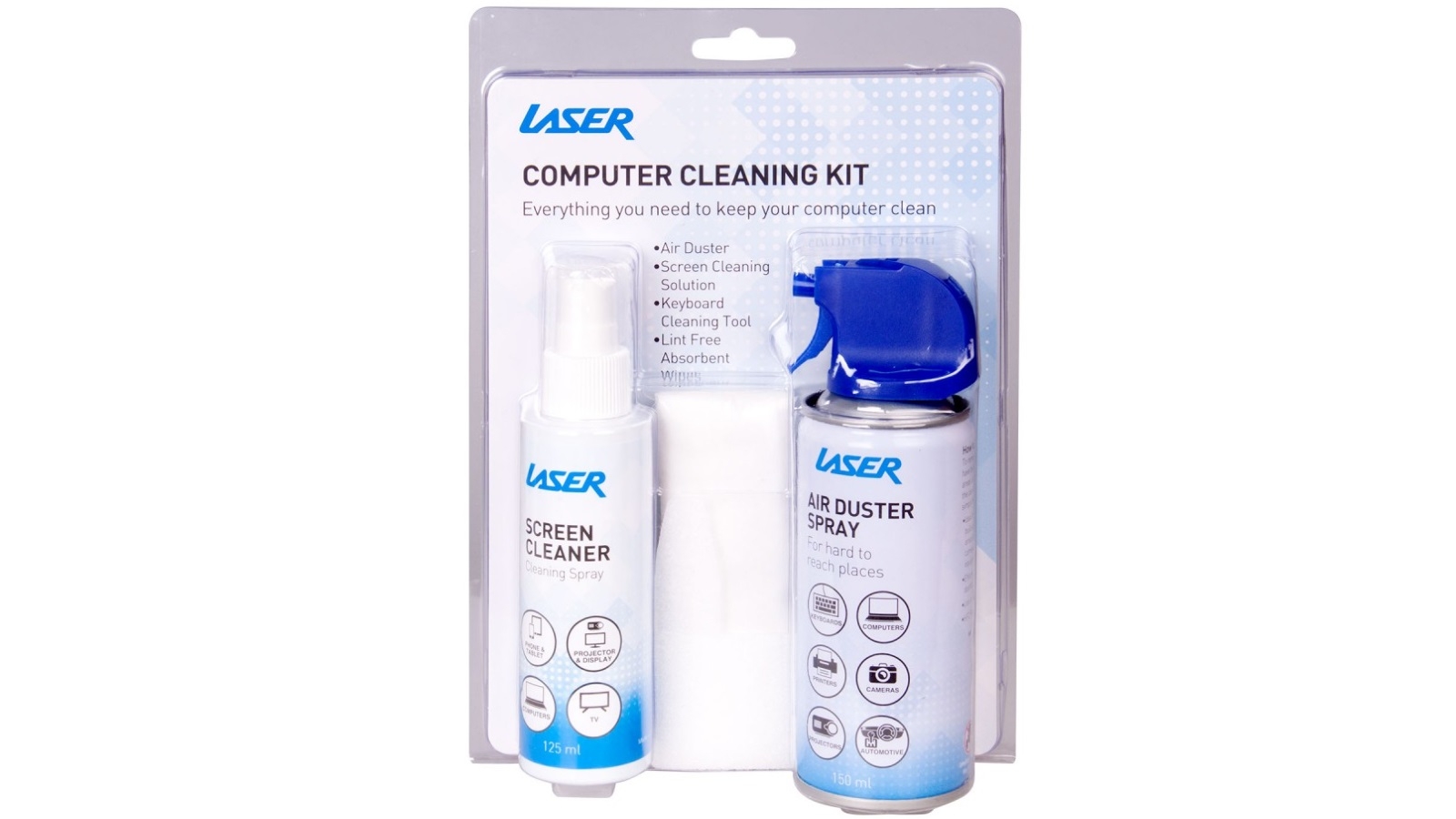 Laser 125ml Spray & 150ml Air Dust Clean Range Kit