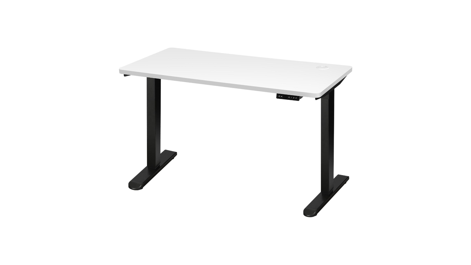 Oikiture Electric Standing Single Motor 140cm Height Adjustable Desk - White