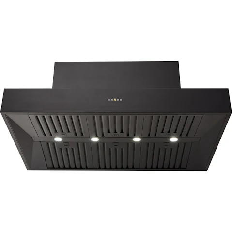 Schweigen 120cm Silent BBQ Alfresco On-Board Canopy Rangehood with Silent Inline Motor - Black Steel