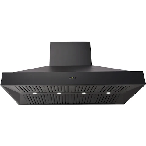 Schweigen 150cm Silent BBQ Alfresco On-Board Pyramid Rangehood with Silent Inline Motor - Black Steel