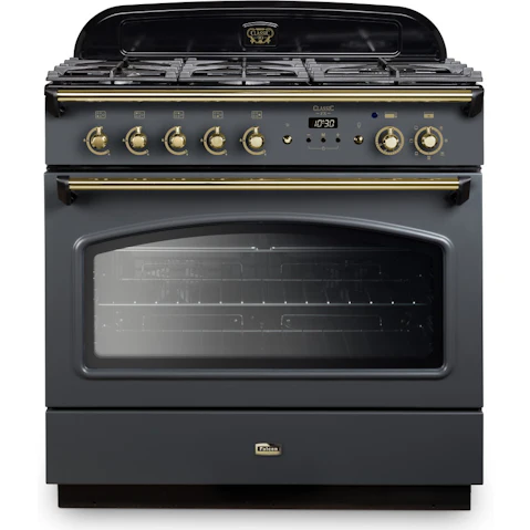 Falcon Classic FX 900mm Brass Fitting Dual Fuel Freestanding Cooker - Slate