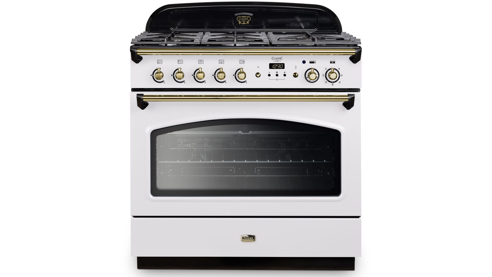 Falcon Classic FX 900mm Brass Fitting Dual Fuel Freestanding Cooker - White