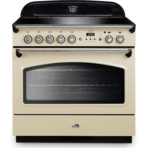 Falcon Classic FX 900mm Chrome Fitting Freestanding Induction Cooker - Cream