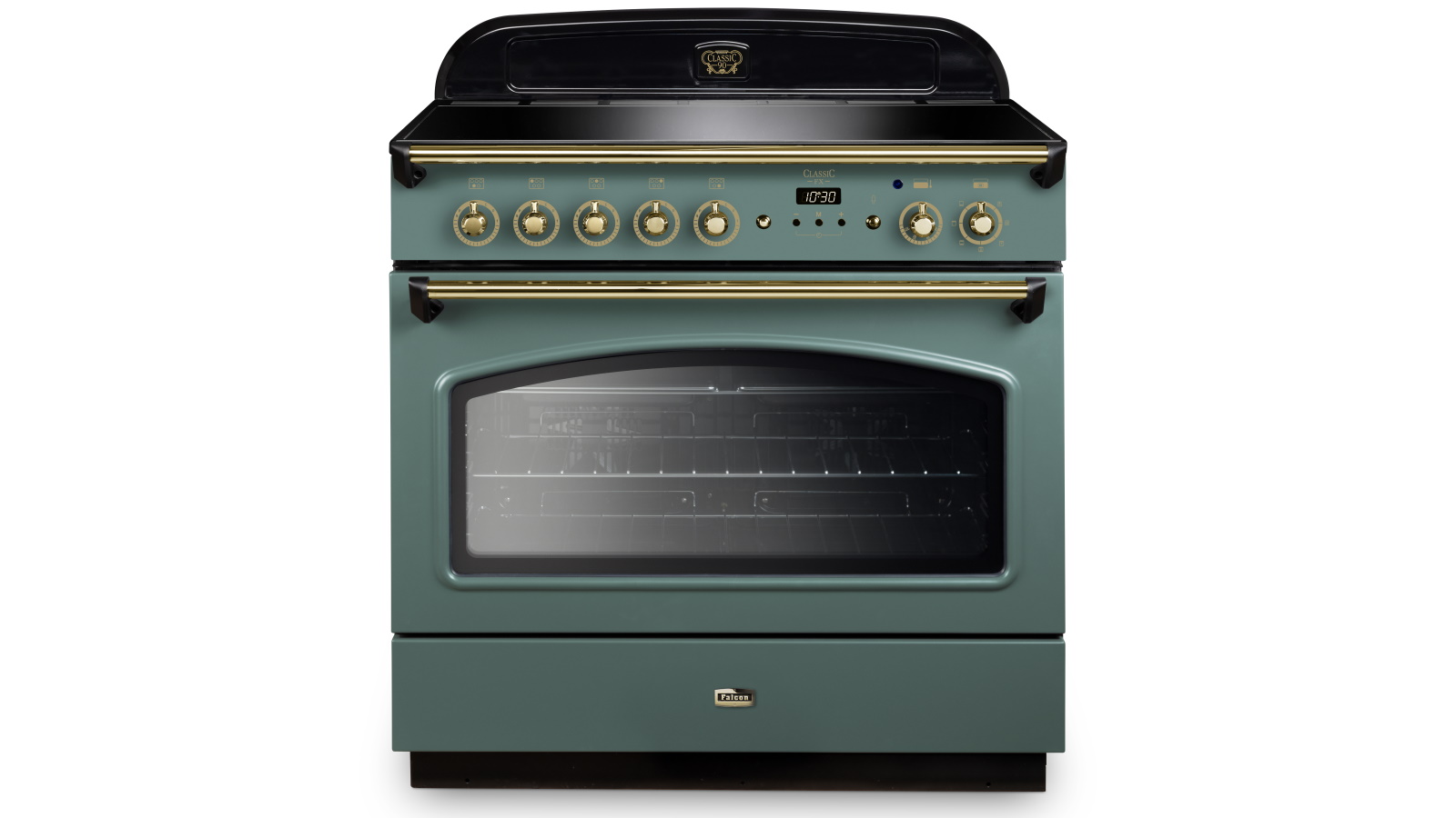 Falcon Classic FX 900mm Brass Fitting Freestanding Induction Cooker -  Mineral Green
