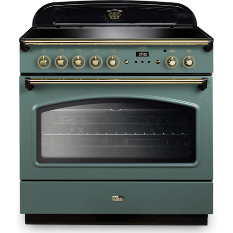 Falcon Classic FX 900mm Brass Fitting Freestanding Induction Cooker - Mineral Green