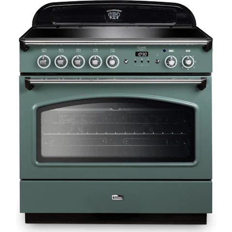 Falcon Classic FX 900mm Chrome Fitting Freestanding Induction Cooker - Mineral Green