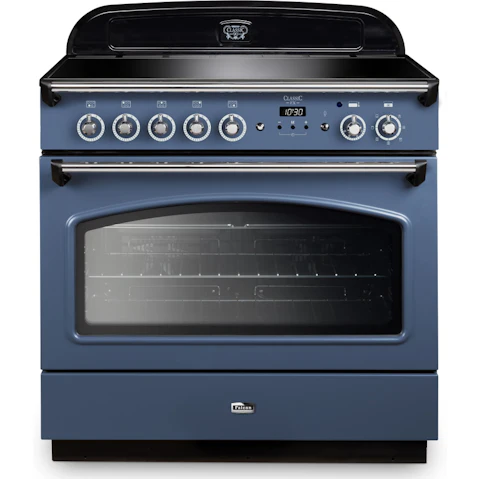 Falcon Classic FX 900mm Chrome Fitting Freestanding Induction Cooker - Stone Blue