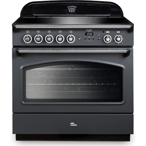 Falcon Classic FX 900mm Chrome Fitting Freestanding Induction Cooker - Slate