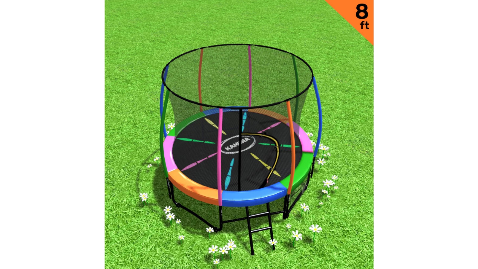 Kahuna 8ft Trampoline - Rainbow