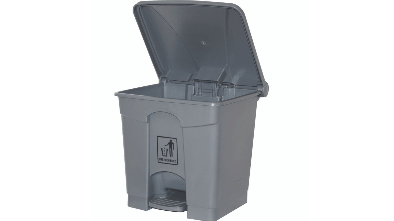 Cleanlink Grey Rubbish Bin with Pedal Lid