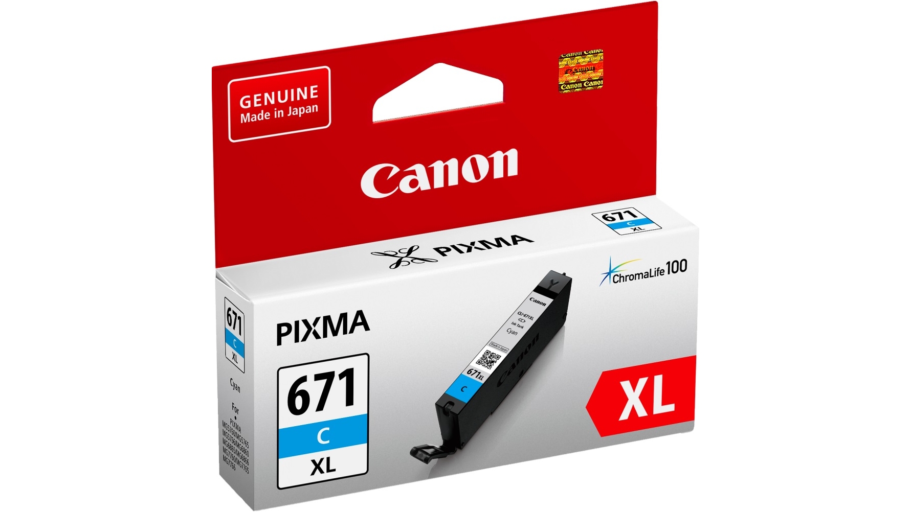Canon CLI671XLC Extra Large Ink Cartridge - Cyan