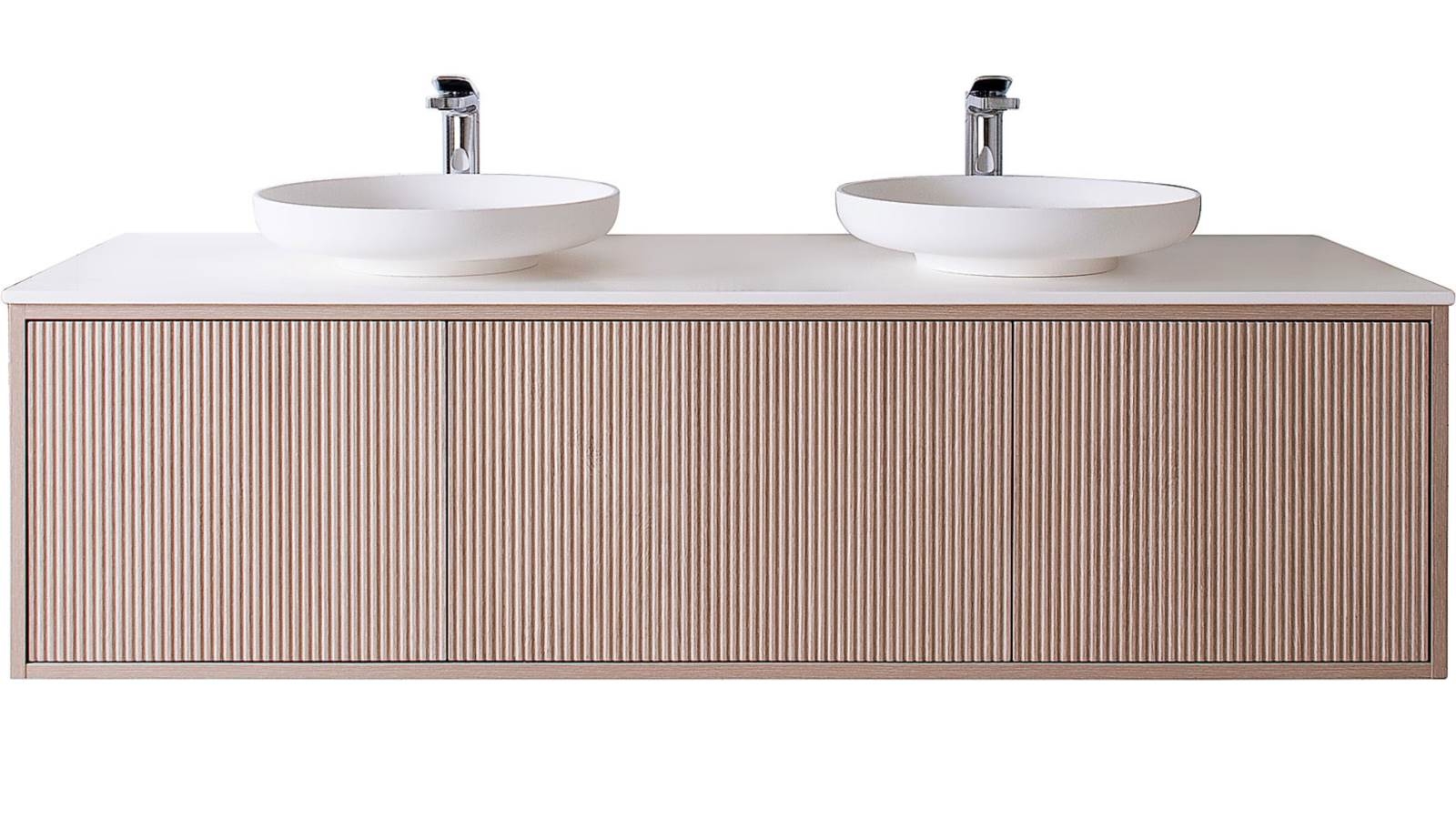 ADP Clifton 1500mm Double Bowl Wall Hung Vanity Cherry Pie Harvey Norman