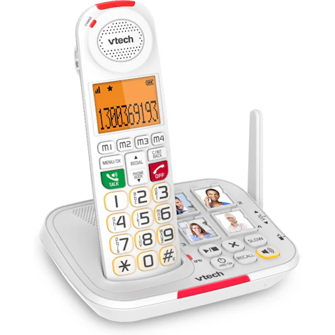 VTech 25450 CareLine DECT6.0 Cordless Phone with VSMART - White