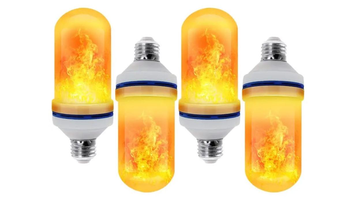 TM 4 Piece Twinkling Yuletide Flames LED Light Bulb Set