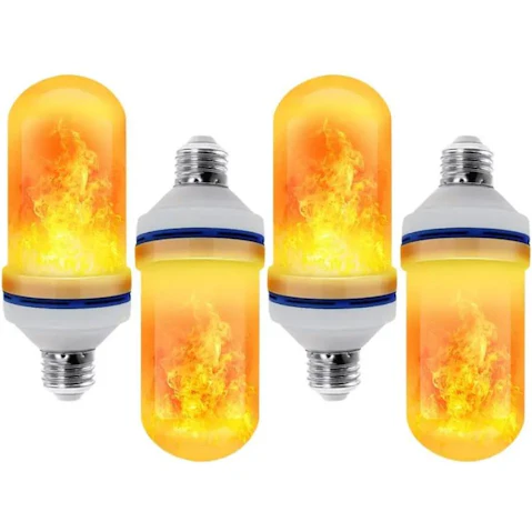 TM 4 Piece Twinkling Yuletide Flames LED Light Bulb Set
