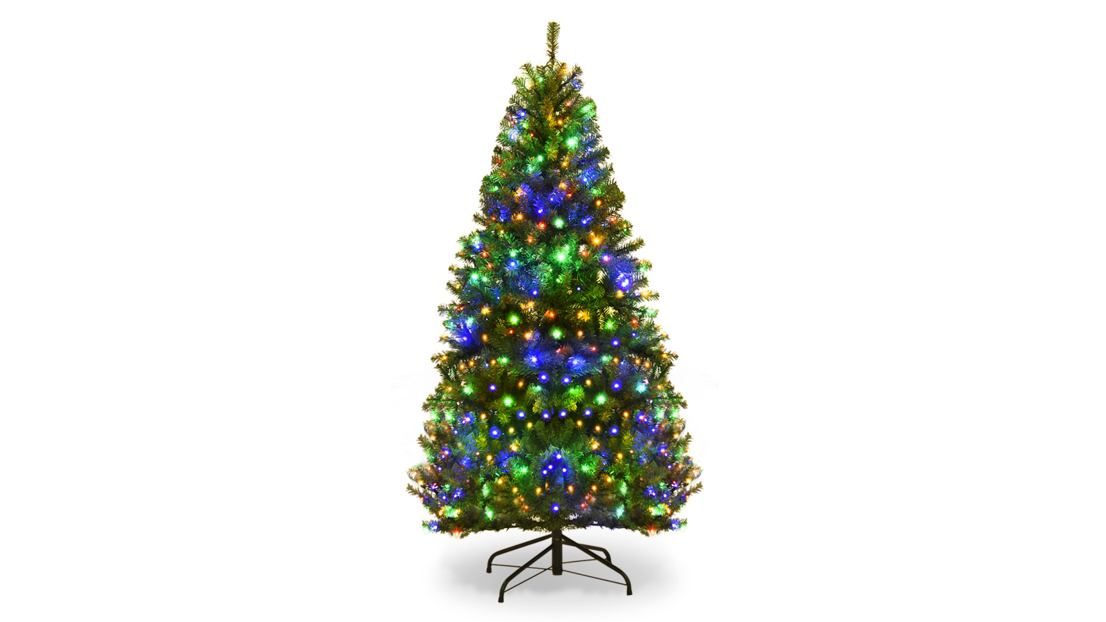 Costway 11 Light Mode Multi-Coloured Artificial Christmas Tree - 120cm