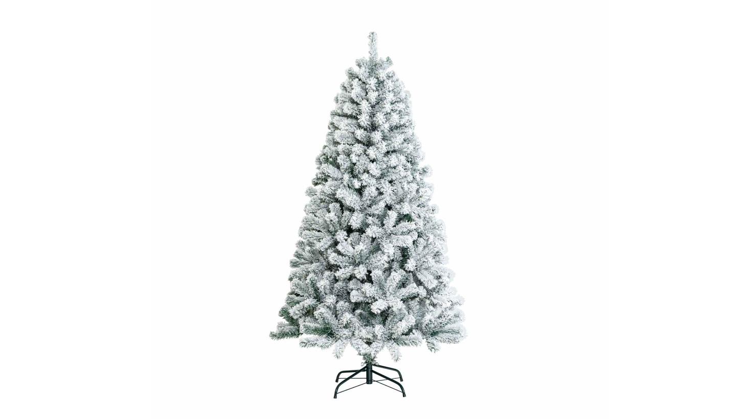 Costway Pre-Lit Snowy Pine Cones Christmas Tree with 600 Branch Tip - 180cm