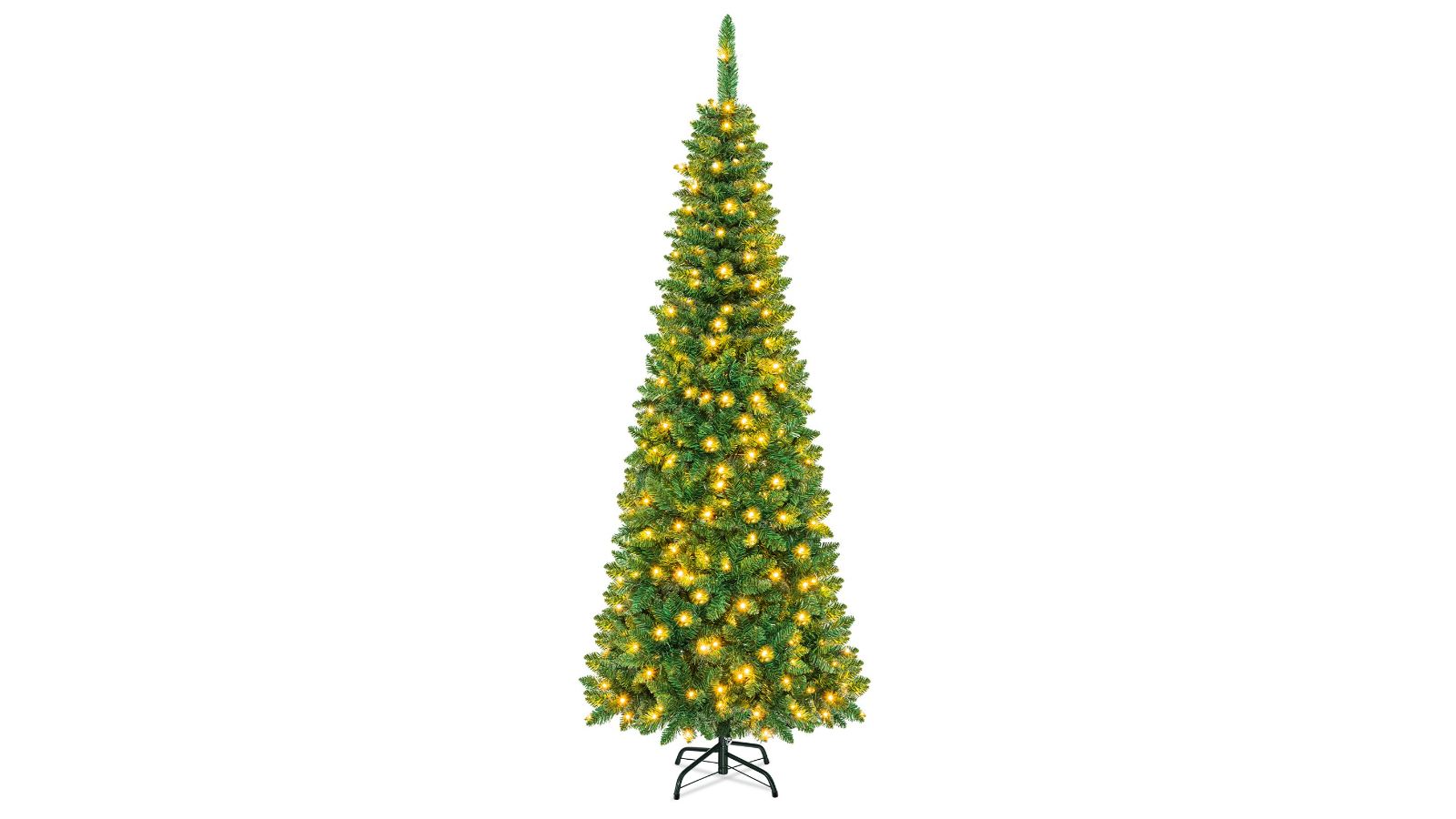 Costway 250 LED Light Holiday Decoration Pencil Christmas Tree - 198cm