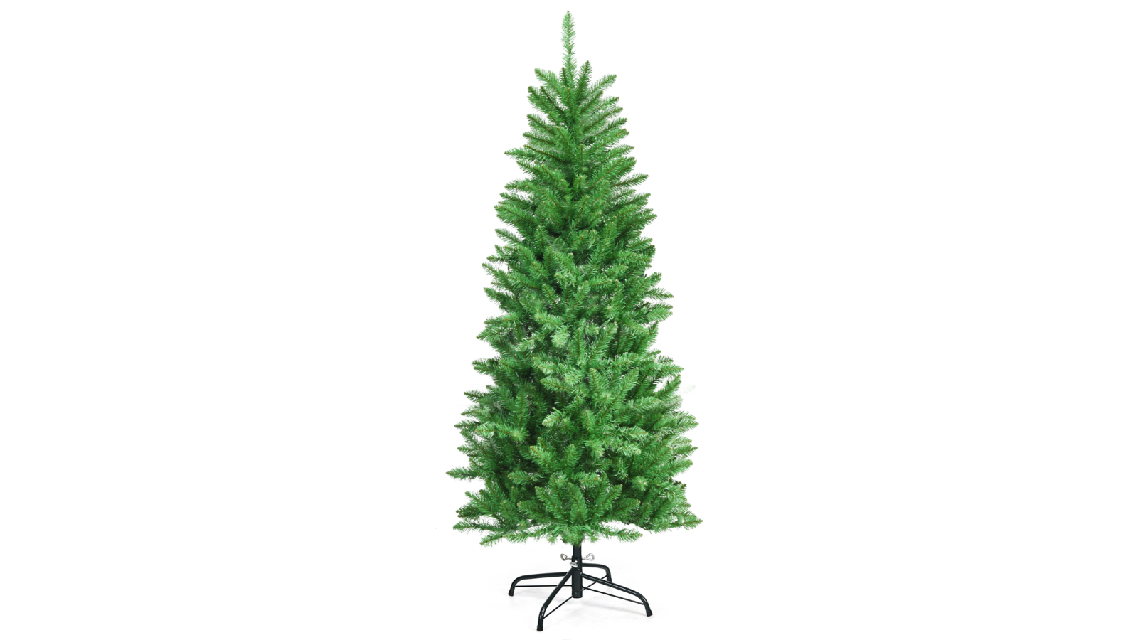 Costway PVC Hinged Fir Pencil Christmas Tree with 150 LED Light - 150cm