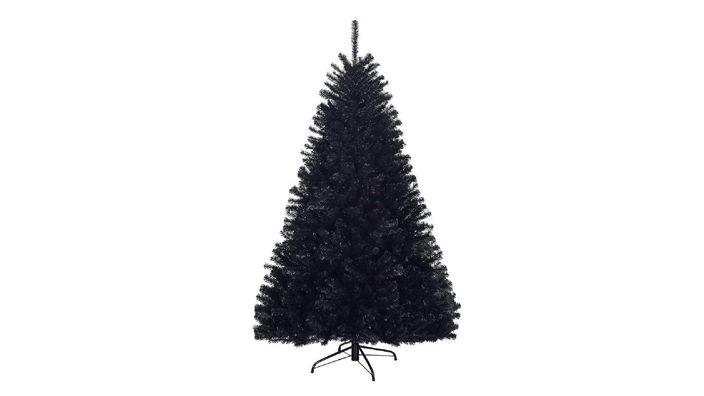 Costway Black Artificial Christmas Pine Tree with 1036 Branch Tip - 180cm