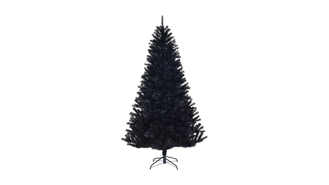 Costway Black Artificial Christmas Pine Tree with 1258 Branch Tip - 225cm