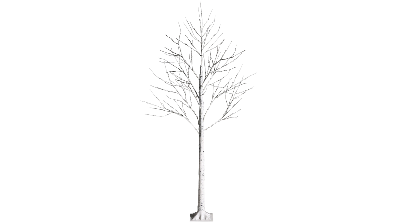 Costway White Xmas Decoration 72 LED Pre-Lit Birch Christmas Tree - 180cm