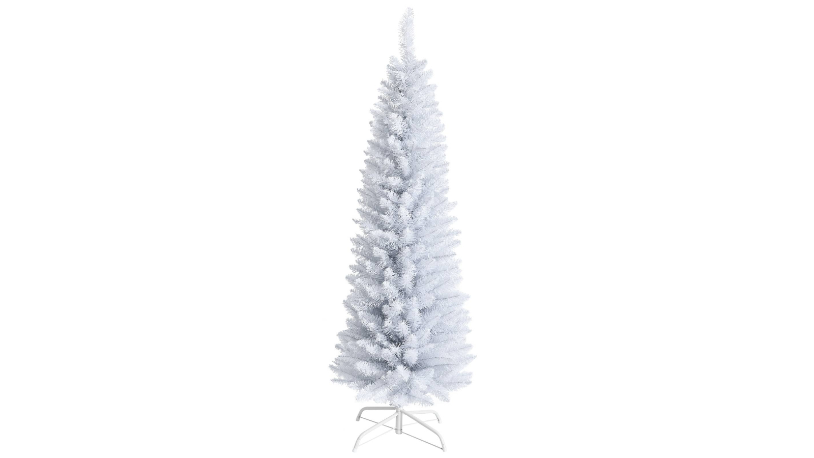 Costway White Slim Christmas Tree with 436 PVC Branch Tip - 210cm