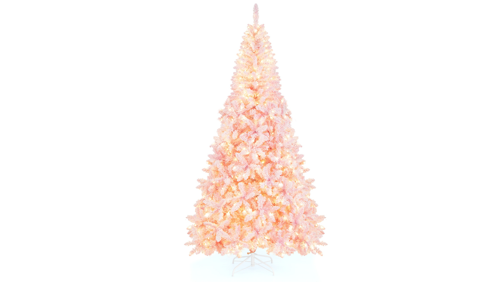 Costway Pink 450 LED Slim Pre-Lit Christmas Tree - 220cm