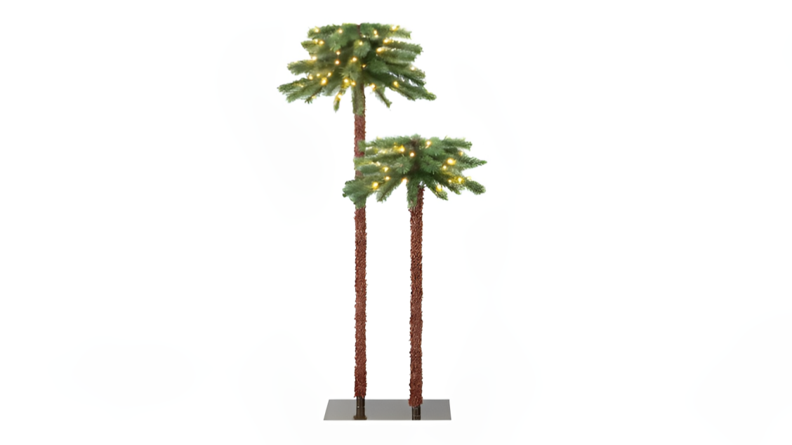 Costway Holiday Decoration 100 LED Artificial Pre-Lit Christmas Palm Tree Set