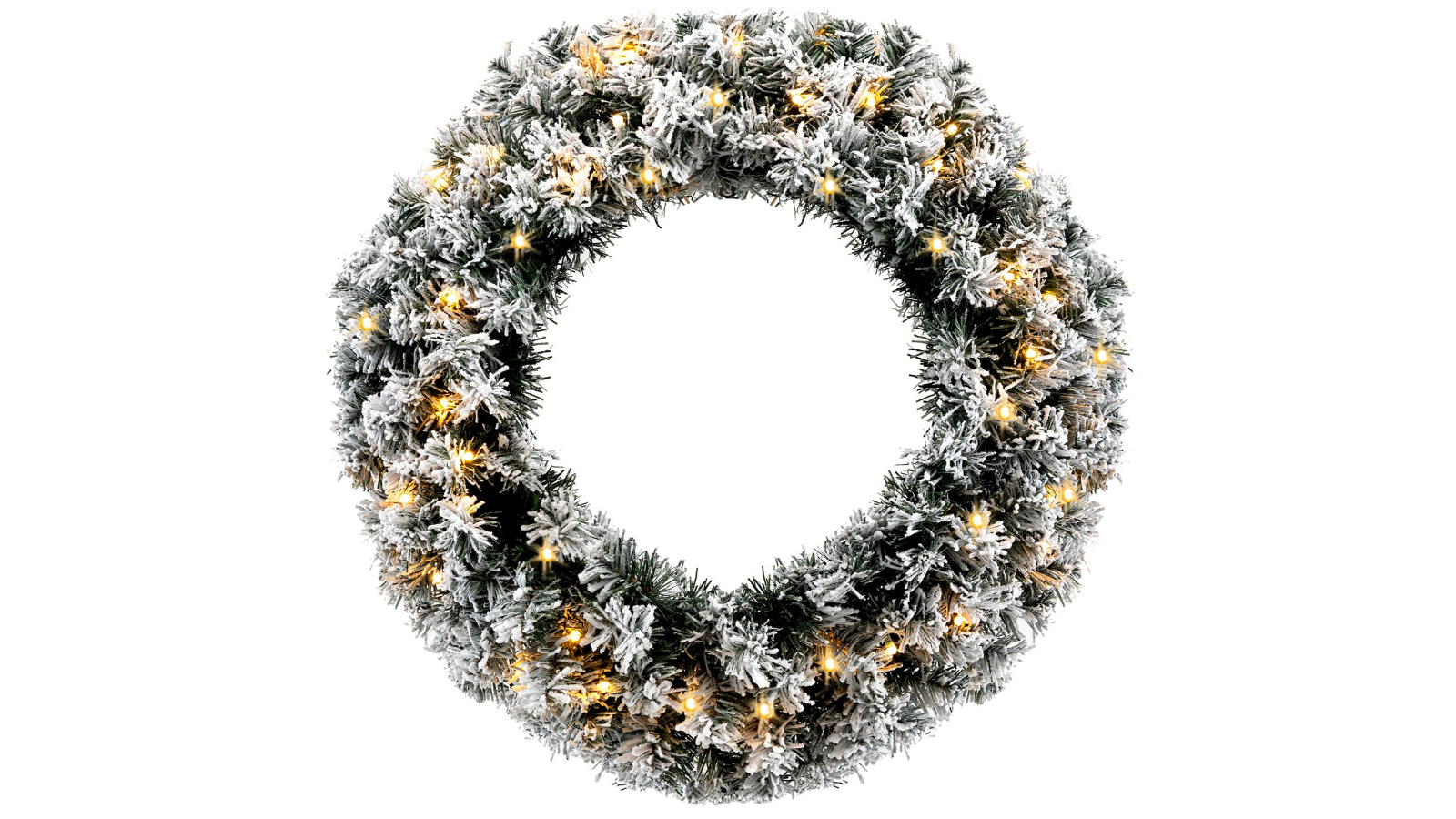 Costway Holiday Garland with Timer Battery 35 LED Pre-Lit Christmas Wreath - 61cm