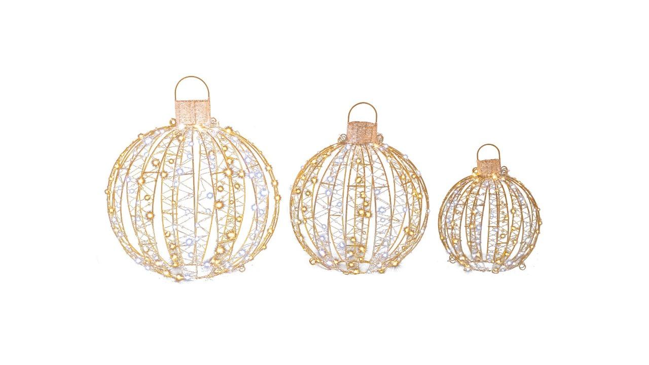 Costway 3 Piece Christmas Lantern Light Hanging LED Ball