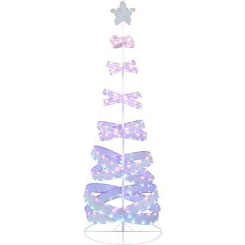 Costway Color Changing Pre-lit Spiral Christmas Tree LED String Light - 210cm