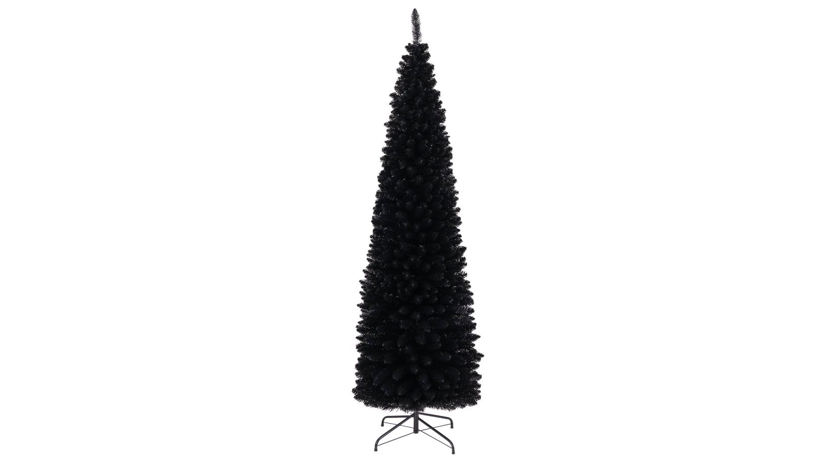 Costway Black Artificial Slim Pencil Christmas Tree with 328 Tip - 210cm
